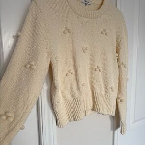 Madewell Cream Textured Crew Neck Sweater